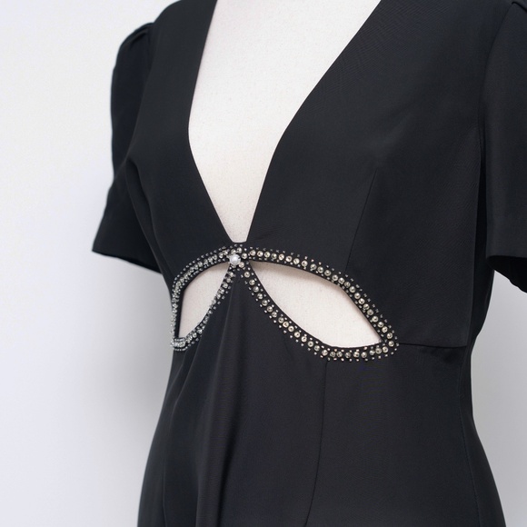 Ieena for Mac Duggal -  leena Rhinestone Cutout Sheath Gown - Picture 8 of 10